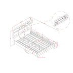 Lit coffre rembourré Rosdale gris avec ports USB par Furniture of America