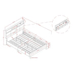 Lit coffre rembourré Rosdale gris avec ports USB par Furniture of America