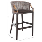Tabouret de bar SAFAVIEH Virona en rotin 76 cm (22,3 po L x 20,5 po P x 39 po H)