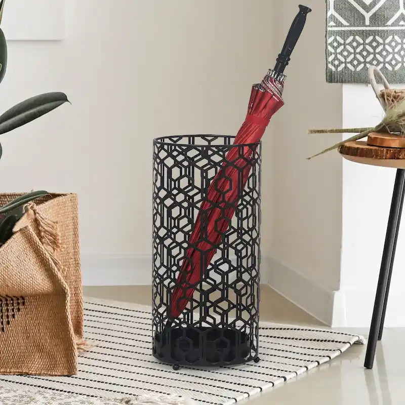 Support métallique Adeco pour porte-parapluies d'entrée en canne