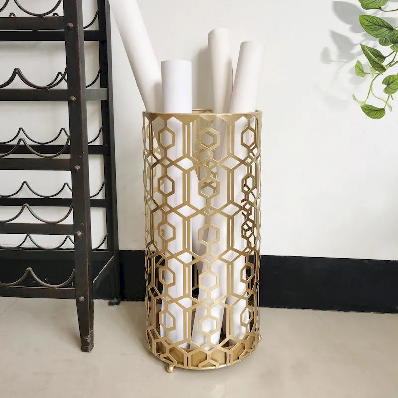 Support métallique Adeco pour porte-parapluies d'entrée en canne