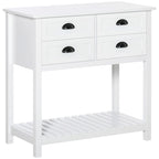Buffet HOMCOM, console de rangement avec 4 tiroirs et étagère inférieure à lattes pour cuisine ou salon.