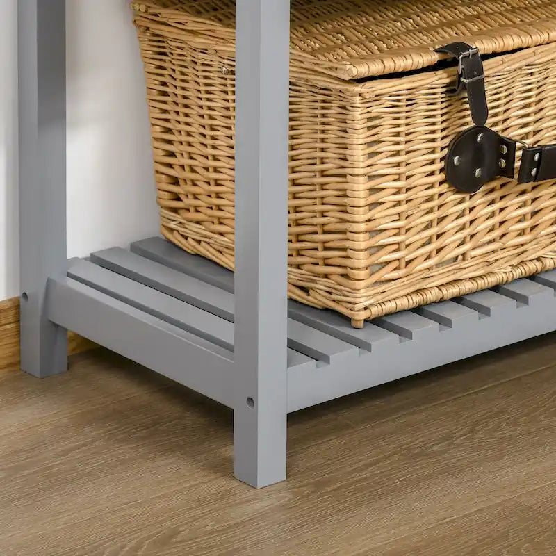Buffet HOMCOM, console de rangement avec 4 tiroirs et étagère inférieure à lattes pour cuisine ou salon.