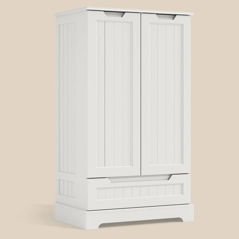 Armoire de rangement de cuisine, meuble de rangement de salle de bain autoportant avec 2 portes et tiroirs