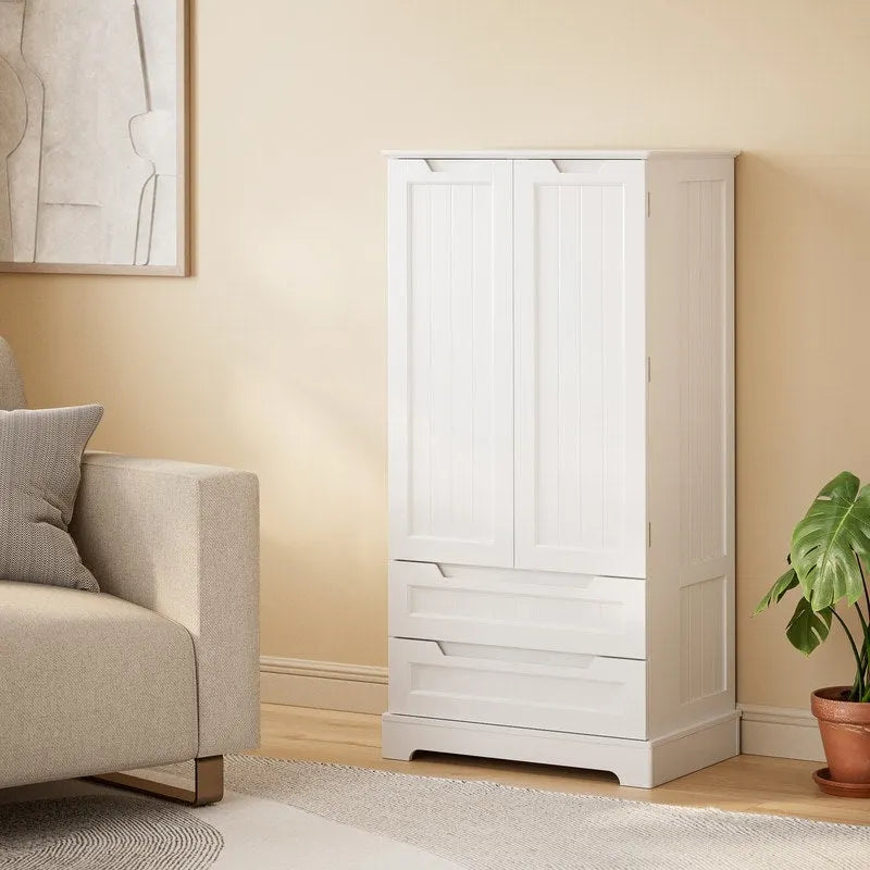 Armoire de rangement de cuisine, meuble de rangement de salle de bain autoportant avec 2 portes et tiroirs