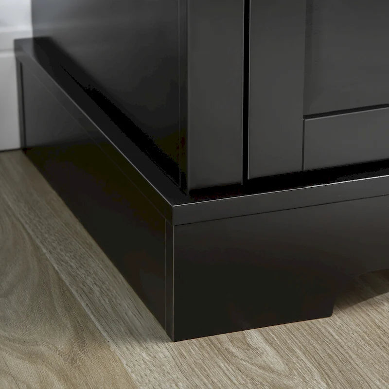 Buffet moderne HOMCOM avec placards de rangement, 2 tiroirs et étagères réglables, noir