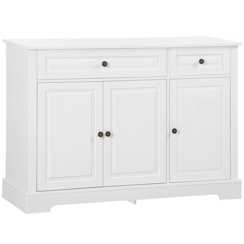 Buffet moderne HOMCOM avec placards de rangement, 2 tiroirs et étagères réglables, noir