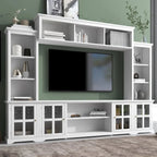 Meuble TV avec pont, console pour téléviseurs jusqu'à 70 pouces, deux colonnes