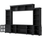 Meuble TV avec pont, console pour téléviseurs jusqu'à 70 pouces, deux colonnes