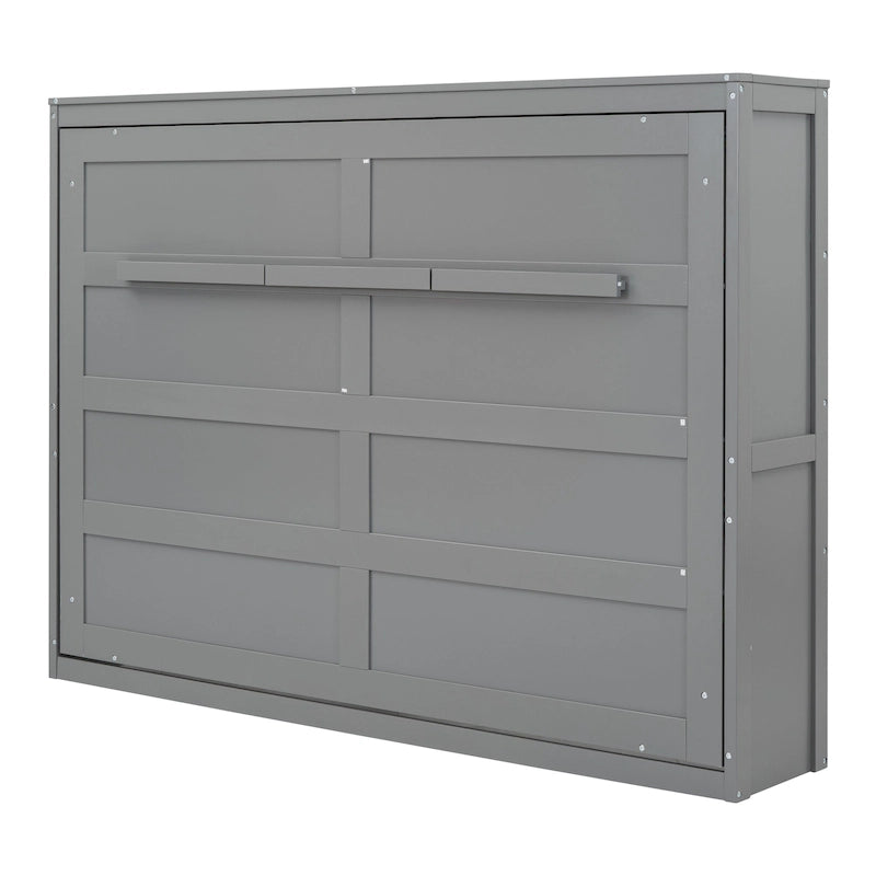Lit escamotable mural double, gris