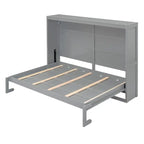 Lit escamotable mural double, gris