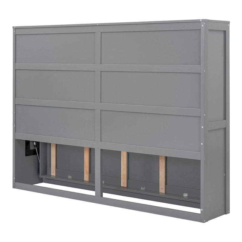 Lit escamotable mural double, gris