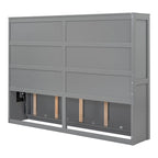 Lit escamotable mural double, gris
