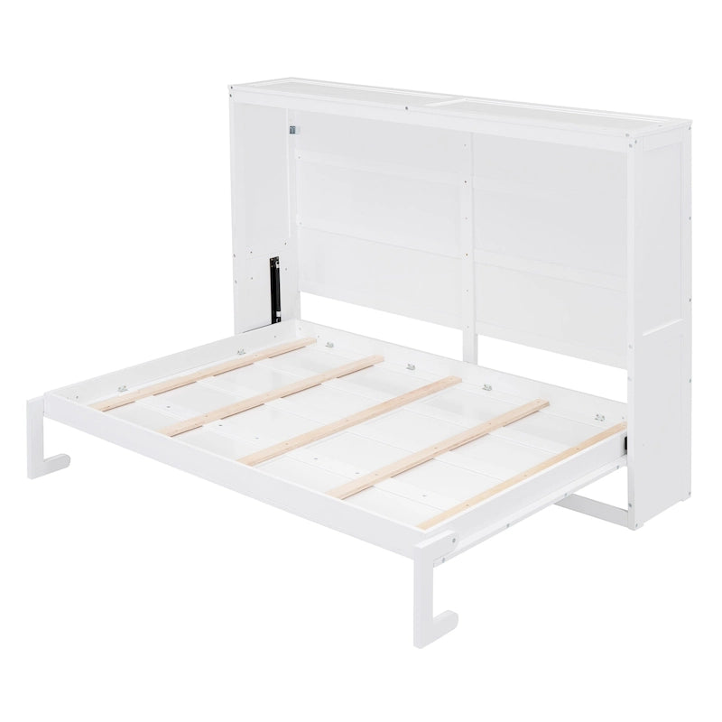 Lit escamotable mural double, gris