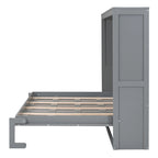 Lit escamotable mural double, gris