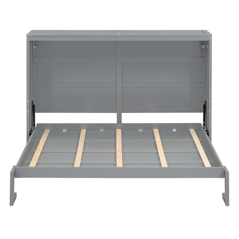 Lit escamotable mural double, gris