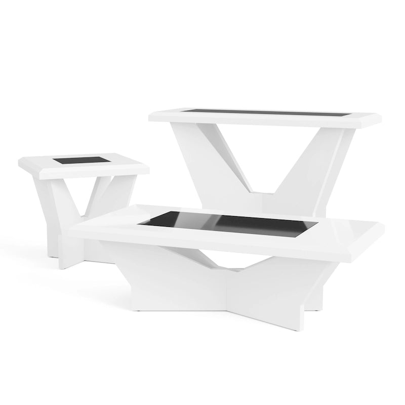 Ensemble de 3 tables basses contemporaines Ameena avec plateau en verre, par Furniture of America