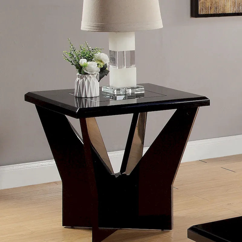 Ensemble de 3 tables basses contemporaines Ameena avec plateau en verre, par Furniture of America