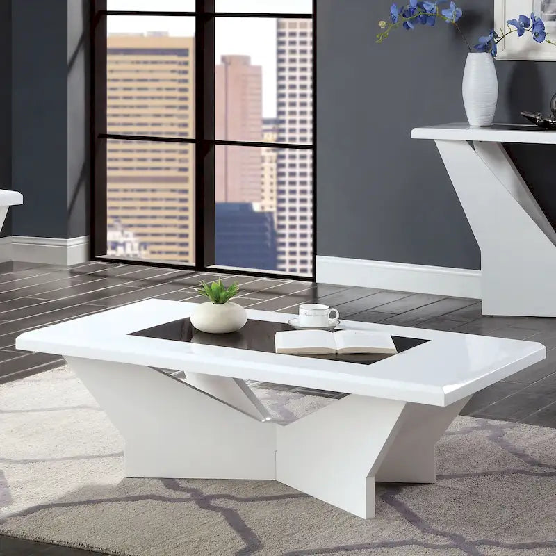 Ensemble de 3 tables basses contemporaines Ameena avec plateau en verre, par Furniture of America