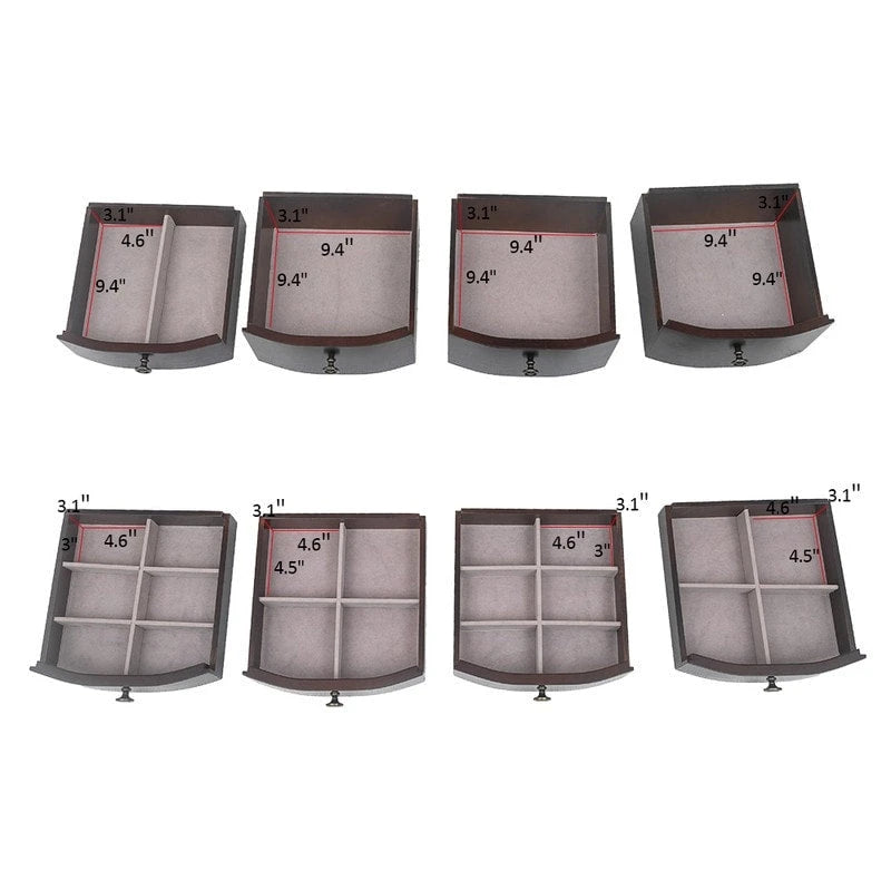 Coffret à bijoux en bois de noyer avec support pour colliers