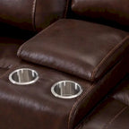 Ensemble de canapés inclinables manuels en cuir véritable de style moderne du milieu du siècle