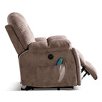 Fauteuil releveur électrique surdimensionné avec fonction massage et chauffage, doté de 2 porte-gobelets dissimulés pour personnes âgées