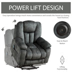 Fauteuil releveur électrique surdimensionné avec fonction massage et chauffage, doté de 2 porte-gobelets dissimulés pour personnes âgées