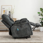 Fauteuil releveur électrique surdimensionné avec fonction massage et chauffage, doté de 2 porte-gobelets dissimulés pour personnes âgées