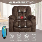 Fauteuil releveur électrique surdimensionné avec fonction massage et chauffage, doté de 2 porte-gobelets dissimulés pour personnes âgées