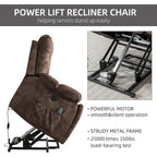 Fauteuil releveur électrique surdimensionné avec fonction massage et chauffage, doté de 2 porte-gobelets dissimulés pour personnes âgées