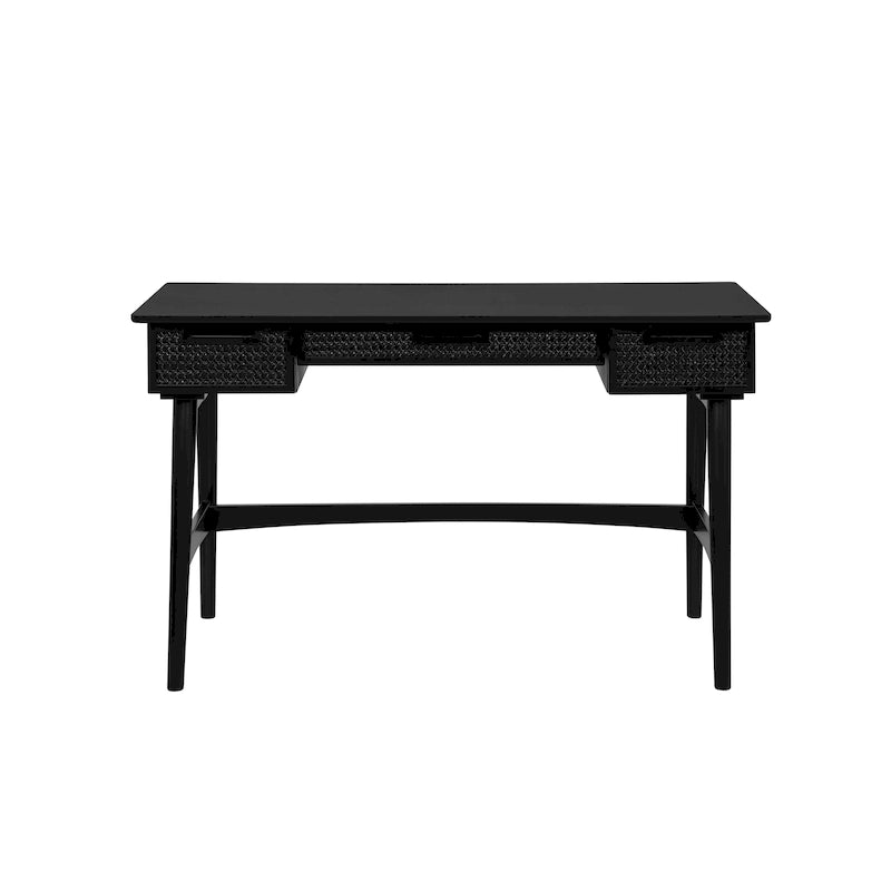 Bureau vintage en rotin Lamine