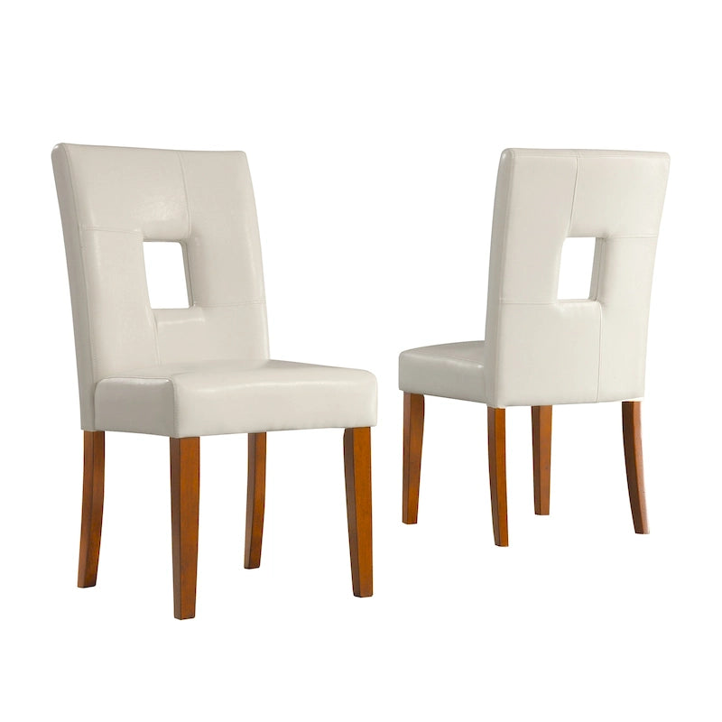 Chaises de salle à manger Alsace en similicuir blanc (lot de 2) par iNSPIRE Q Classic - Chaise de salle à manger