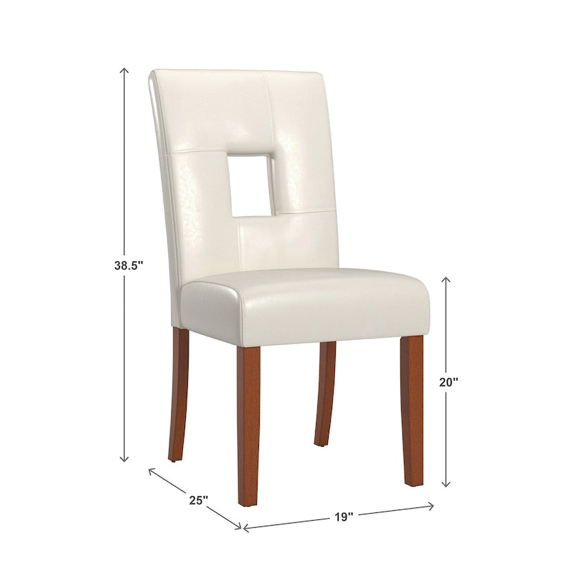 Chaises de salle à manger Alsace en similicuir blanc (lot de 2) par iNSPIRE Q Classic - Chaise de salle à manger