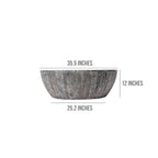 Table basse ronde Arthur 35,5 pouces en bois de manguier, veinage subtil