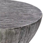 Table basse ronde Arthur 35,5 pouces en bois de manguier, veinage subtil