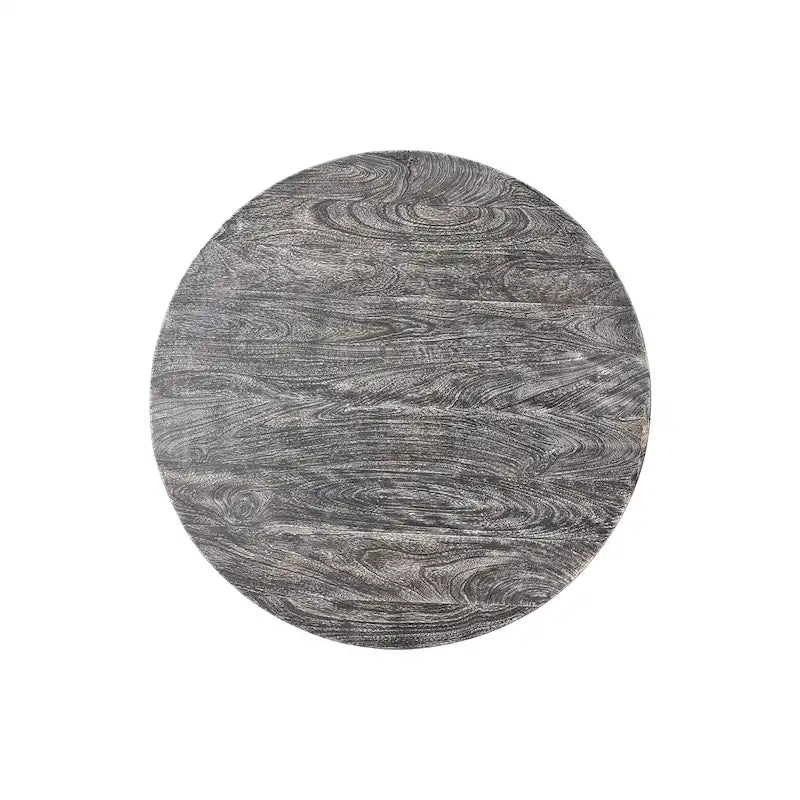 Table basse ronde Arthur 35,5 pouces en bois de manguier, veinage subtil