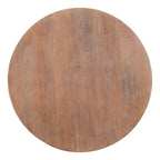 Table basse Arthur en bois en forme de tambour avec piètement à lattes, marron vieilli