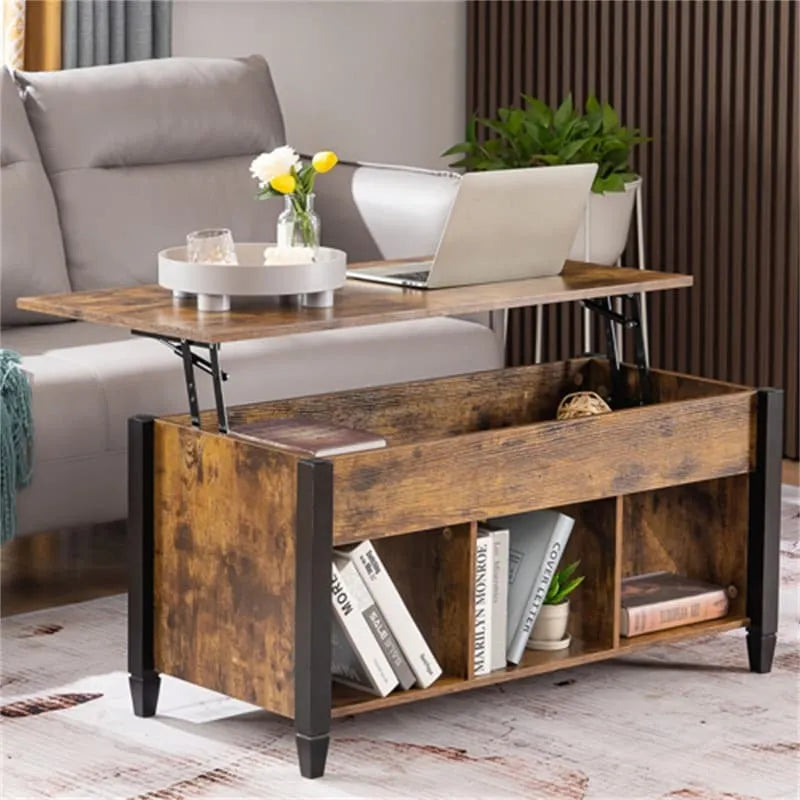 Meubles de salon Table basse de rangement avec plateau relevable