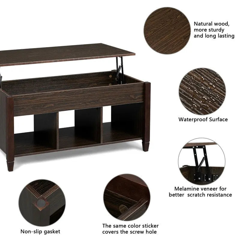 Meubles de salon Table basse de rangement avec plateau relevable