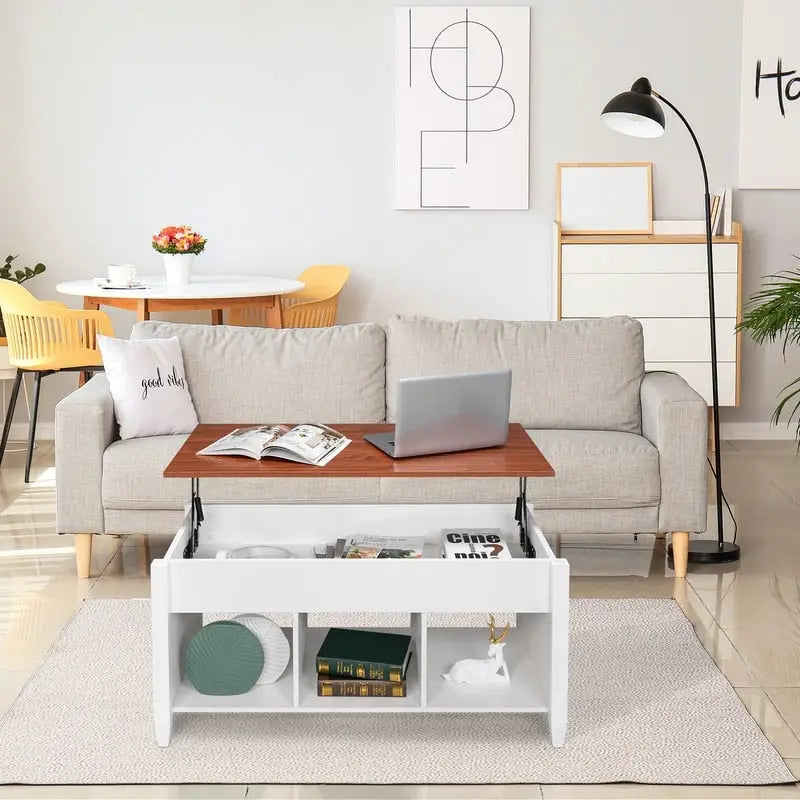 Meubles de salon Table basse de rangement avec plateau relevable