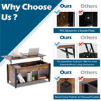 Meubles de salon Table basse de rangement avec plateau relevable