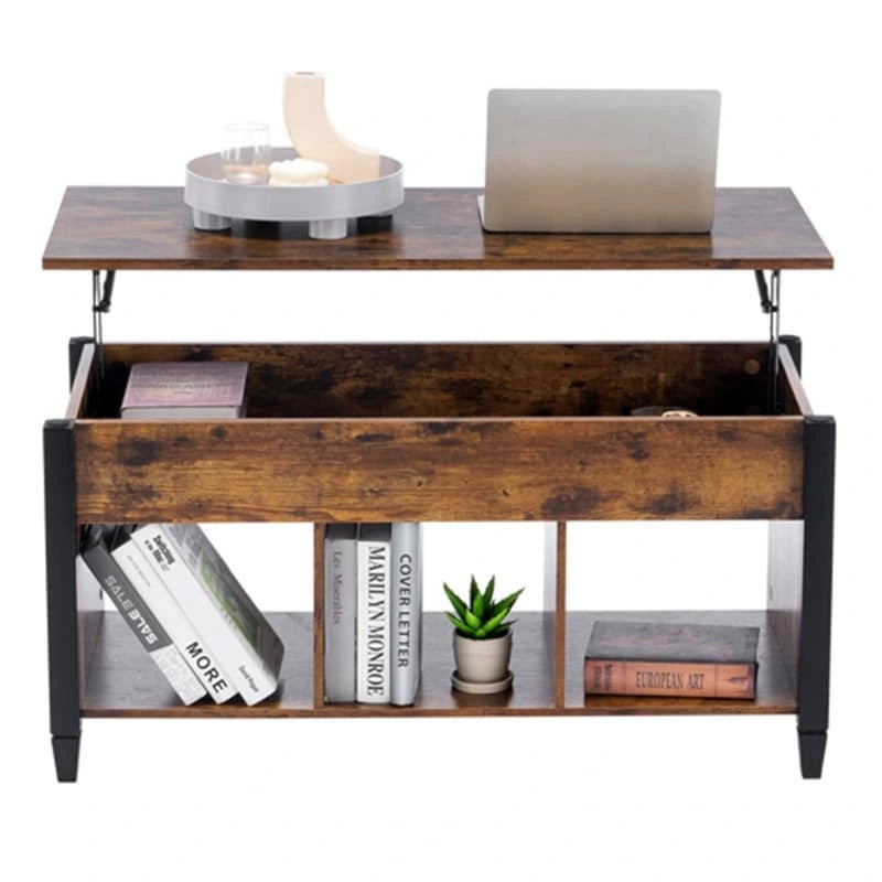 Meubles de salon Table basse de rangement avec plateau relevable