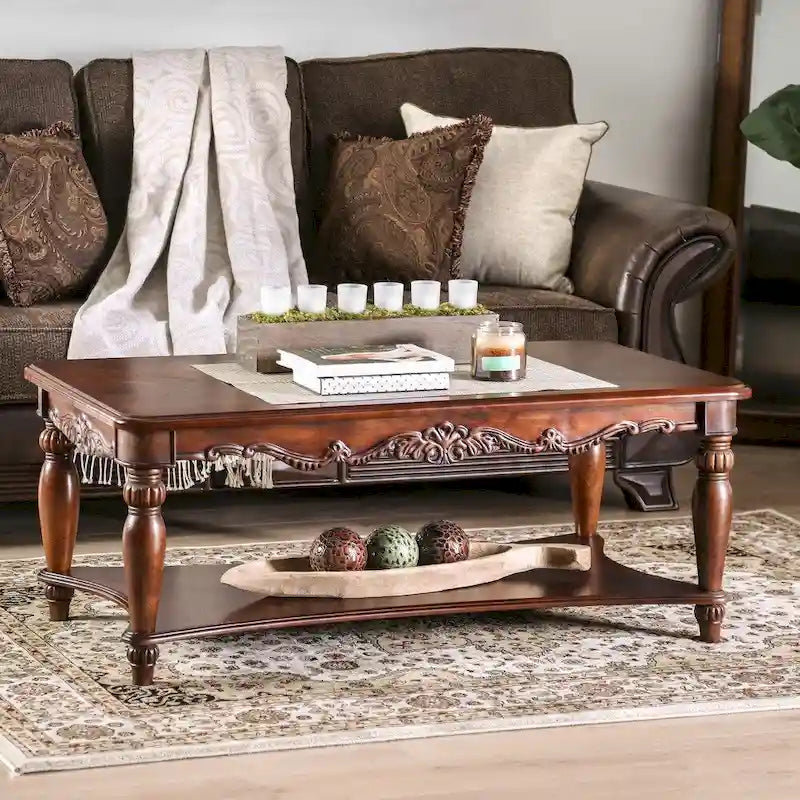 Ensemble de 3 tables d'appoint Rity Traditional Cherry de 48 pouces en bois, par Furniture of America