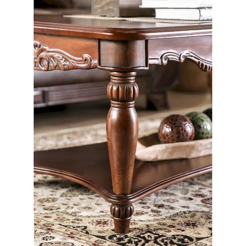 Ensemble de 3 tables d'appoint Rity Traditional Cherry de 48 pouces en bois, par Furniture of America