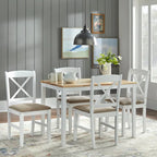 Ensemble de salle à manger 5 pièces Simple Living blanc à dossier croisé
