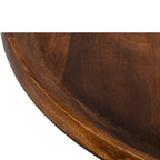 Table basse ronde Gia en bois de manguier avec pieds en métal évasés, marron et noir