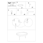 Table basse ronde Gia en bois de manguier avec pieds en métal évasés, marron et noir