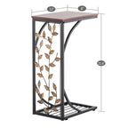 Table d'appoint en fer à motif de feuilles de type C