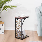 Table d'appoint en fer à motif de feuilles de type C