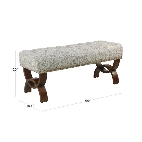 Banc capitonné Carolina avec garniture cloutée